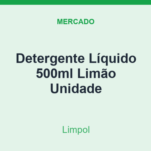 Detergente Líquido 500ml Limpol Limão Unidade