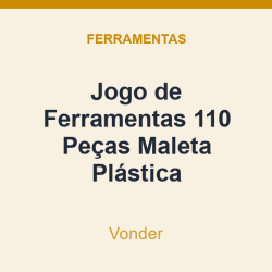 Jogo de Ferramentas Vonder 110 Peças Maleta Plástica