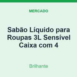 Sabão Líquido para Roupas 3L Brilhante Sensível Caixa com 4