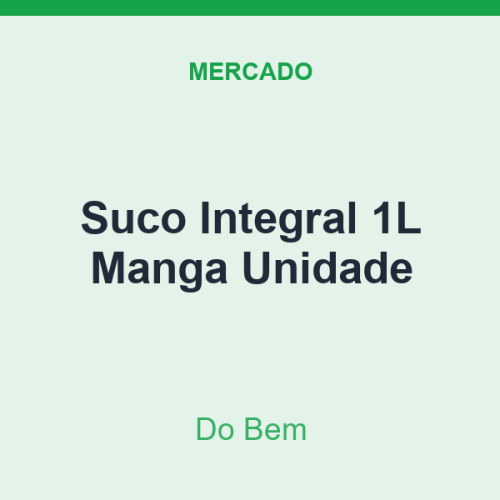 Suco Integral 1L Do Bem Manga Unidade