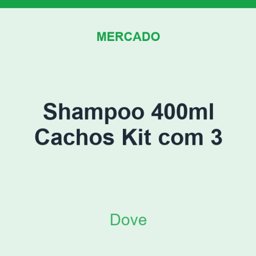Shampoo 400ml Dove Cachos Kit com 3