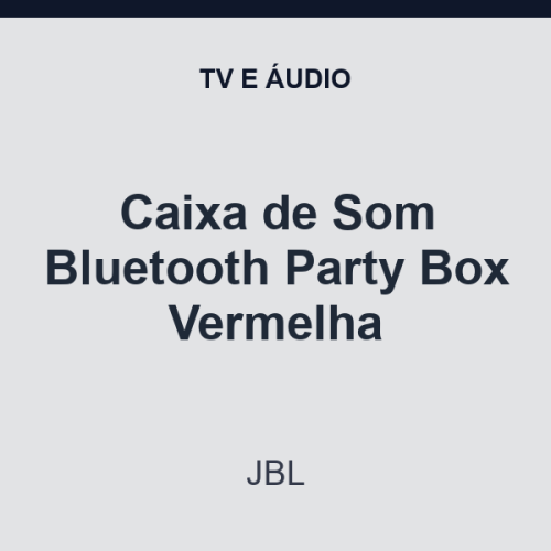 Caixa de Som Bluetooth JBL Party Box Vermelha