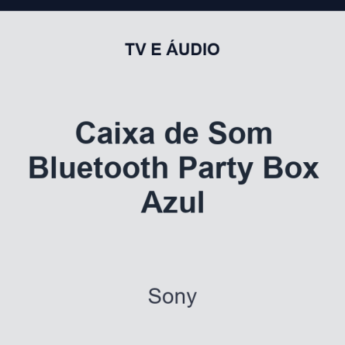 Caixa de Som Bluetooth Sony Party Box Azul