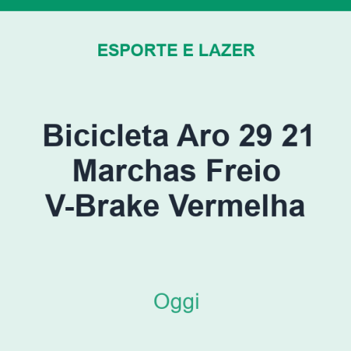 Bicicleta Aro 29 Oggi 21 Marchas Freio V-Brake Vermelha