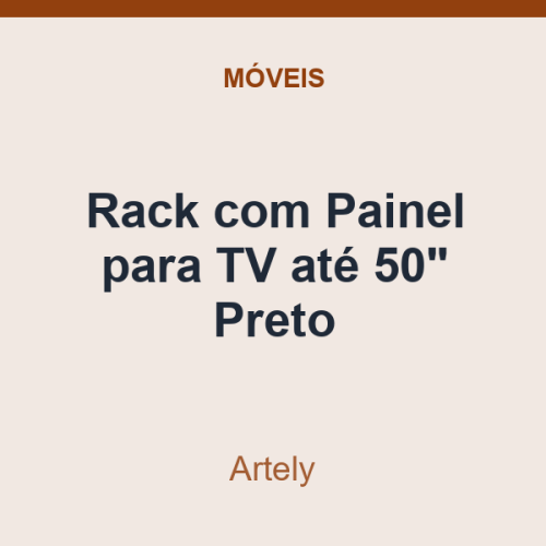 Rack com Painel para TV Artely até 50" Preto