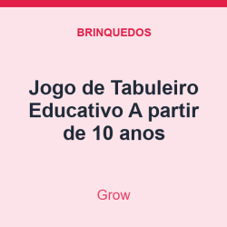 Jogo de Tabuleiro Grow Educativo A partir de 10 anos