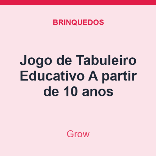 Jogo de Tabuleiro Grow Educativo A partir de 10 anos