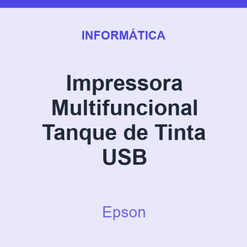 Impressora Multifuncional Epson Tanque de Tinta USB