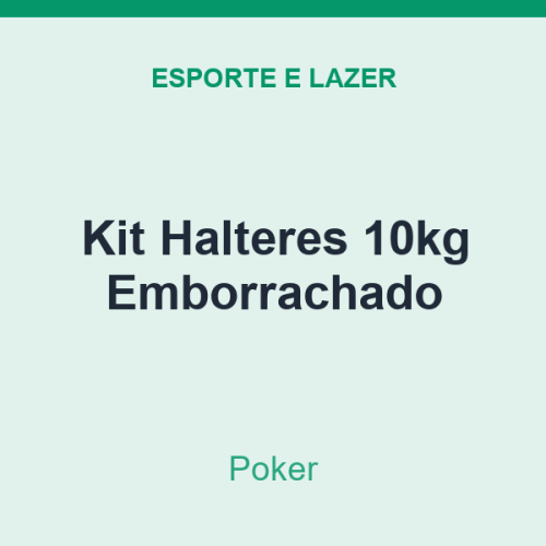 Kit Halteres Poker 10kg Emborrachado