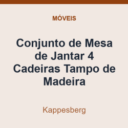 Conjunto de Mesa de Jantar Kappesberg 4 Cadeiras Tampo de Madeira