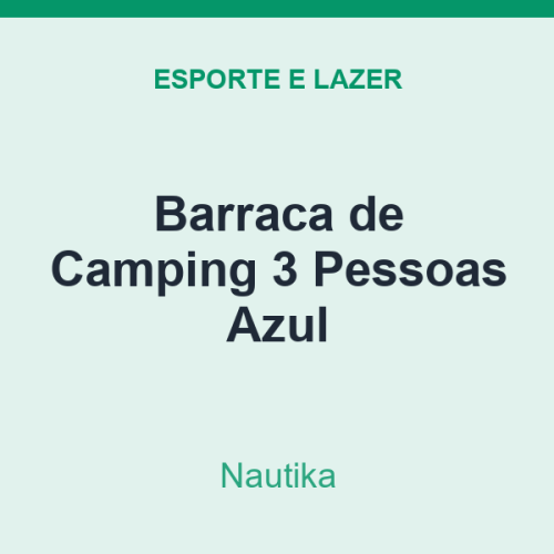 Barraca de Camping Nautika 3 Pessoas Azul