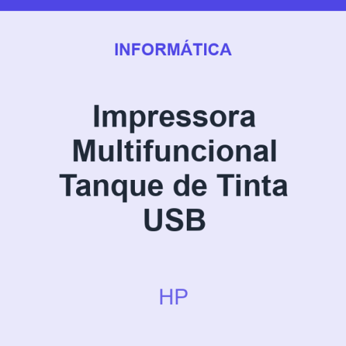 Impressora Multifuncional HP Tanque de Tinta USB