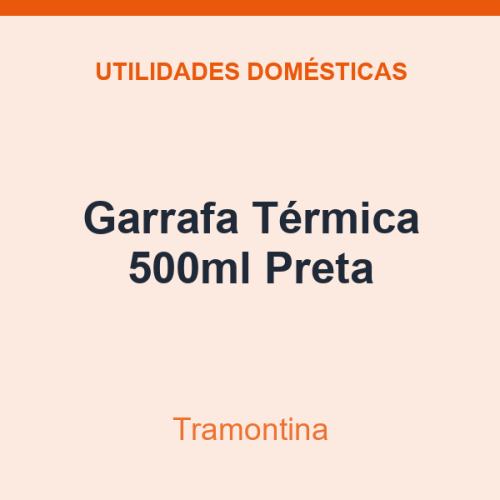 Garrafa Térmica Tramontina 500ml Preta