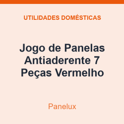 Jogo de Panelas Antiaderente Panelux 7 Peças Vermelho
