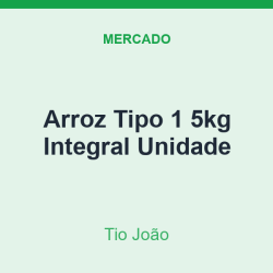 Arroz Tipo 1 5kg Tio João Integral Unidade