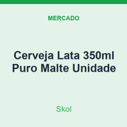 Cerveja Lata 350ml Skol Puro Malte Unidade