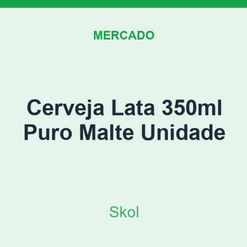 Cerveja Lata 350ml Skol Puro Malte Unidade