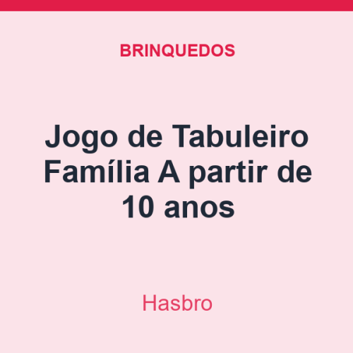 Jogo de Tabuleiro Hasbro Família A partir de 10 anos