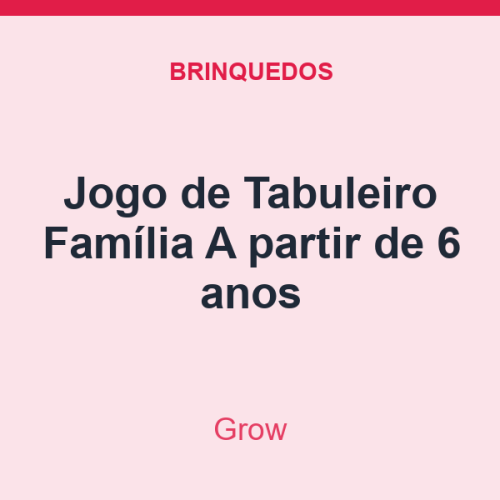 Jogo de Tabuleiro Grow Família A partir de 6 anos