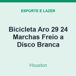 Bicicleta Aro 29 Houston 24 Marchas Freio a Disco Branca