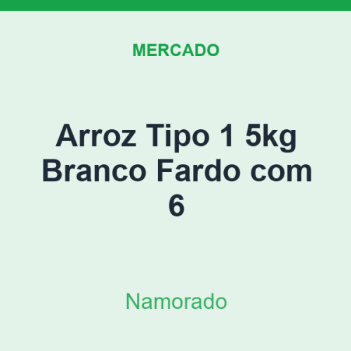 Arroz Tipo 1 5kg Namorado Branco Fardo com 6