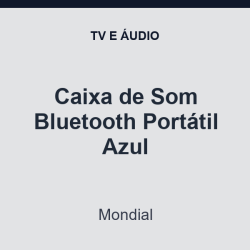 Caixa de Som Bluetooth Mondial Portátil Azul
