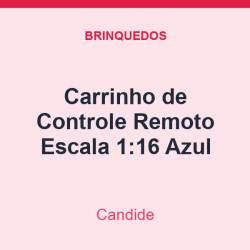Carrinho de Controle Remoto Candide Escala 1:16 Azul