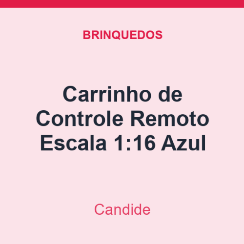 Carrinho de Controle Remoto Candide Escala 1:16 Azul