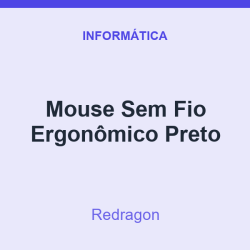 Mouse Sem Fio Redragon Ergonômico Preto