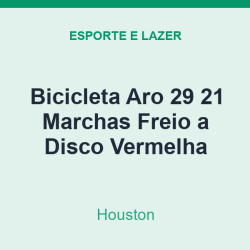 Bicicleta Aro 29 Houston 21 Marchas Freio a Disco Vermelha